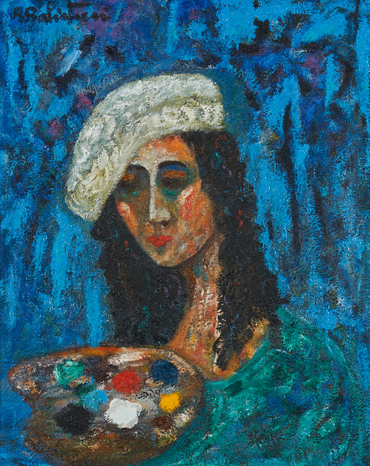 Angelino Balistreri - Donna con beretto (100 x 80 cm)