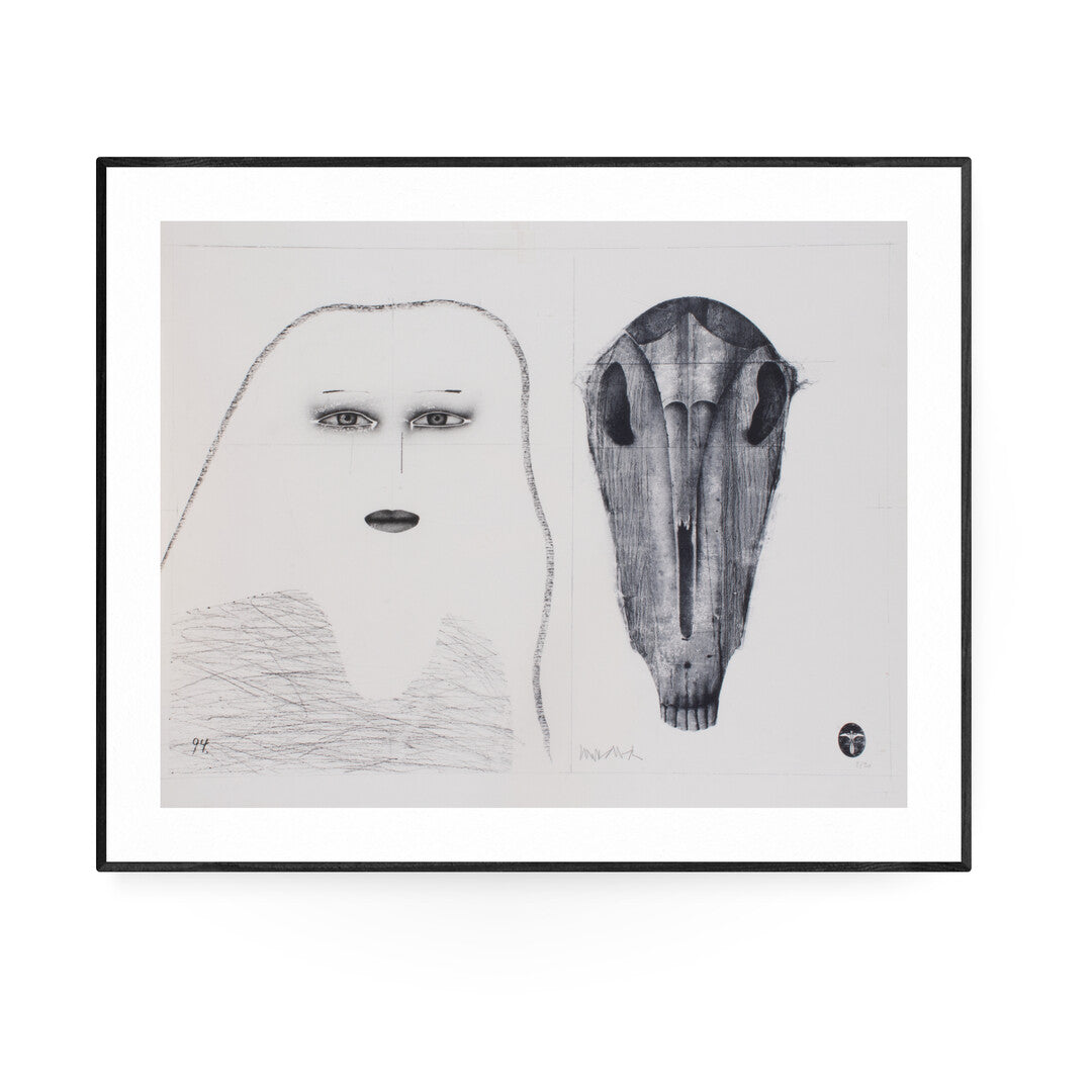 Girl portrait with horse head