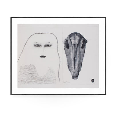 Girl portrait with horse head